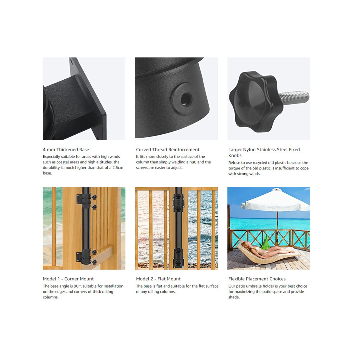 Metal Patio Umbrella Base, Sturdy and Durable