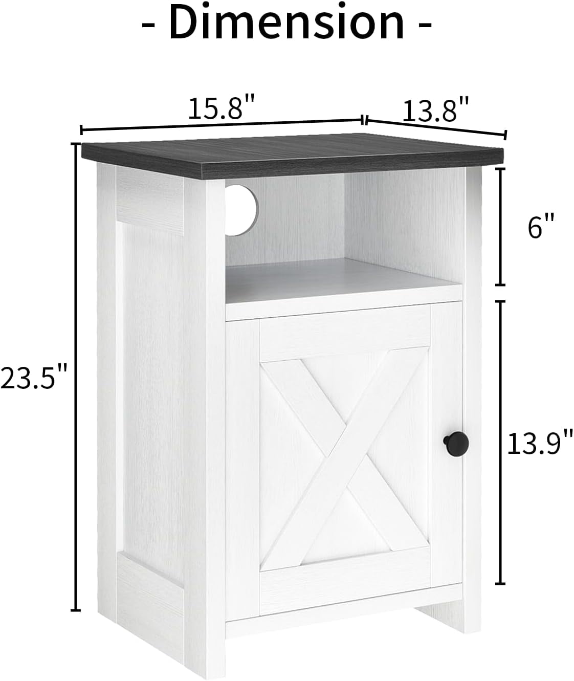 Set of 2 rustic-style side tables, suitable for living room, bedroom, entryway, or office; white.