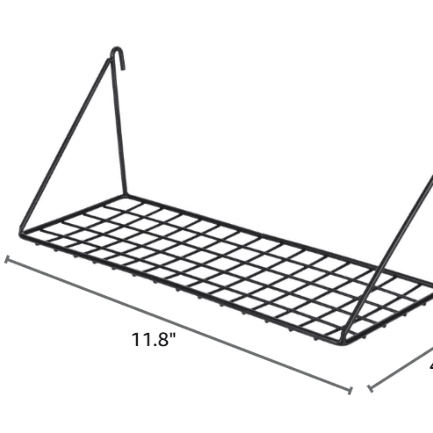 Hanging Straight Shelf for Wire Wall Grid Panel, Small Wire Wall Organizer and Display Shelf, Size 11.8" X 4.3",Black