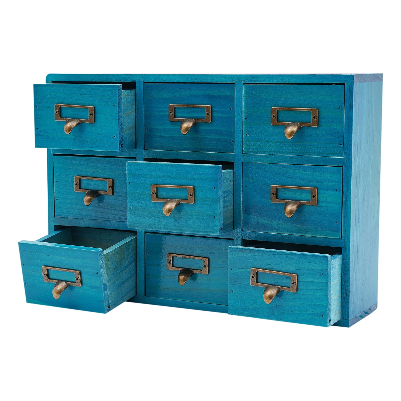 9 Drawers Apothecary Cabinet, Wooden Desk Drawer Organizer,Apothecary Chests and Cabinets, Herb Storage Box