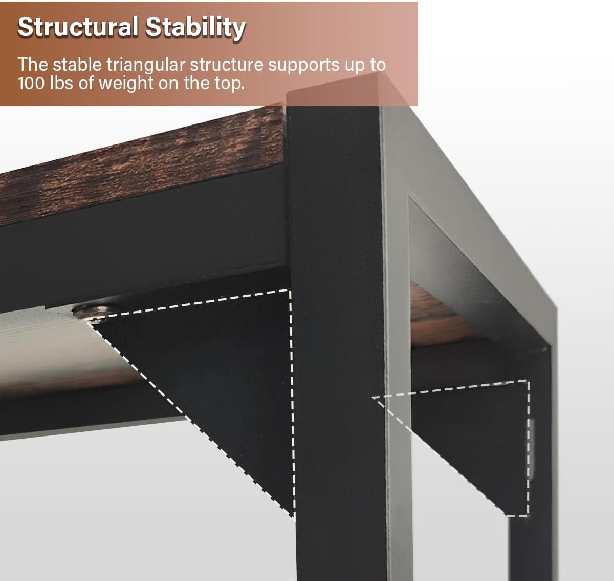 Industrial 33" Narrow Console Table, Sofa Table for Entryway, Living Room, Rustic Brown and Black