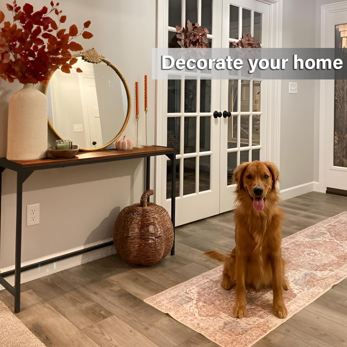 Industrial 33" Narrow Console Table, Sofa Table for Entryway, Living Room, Rustic Brown and Black